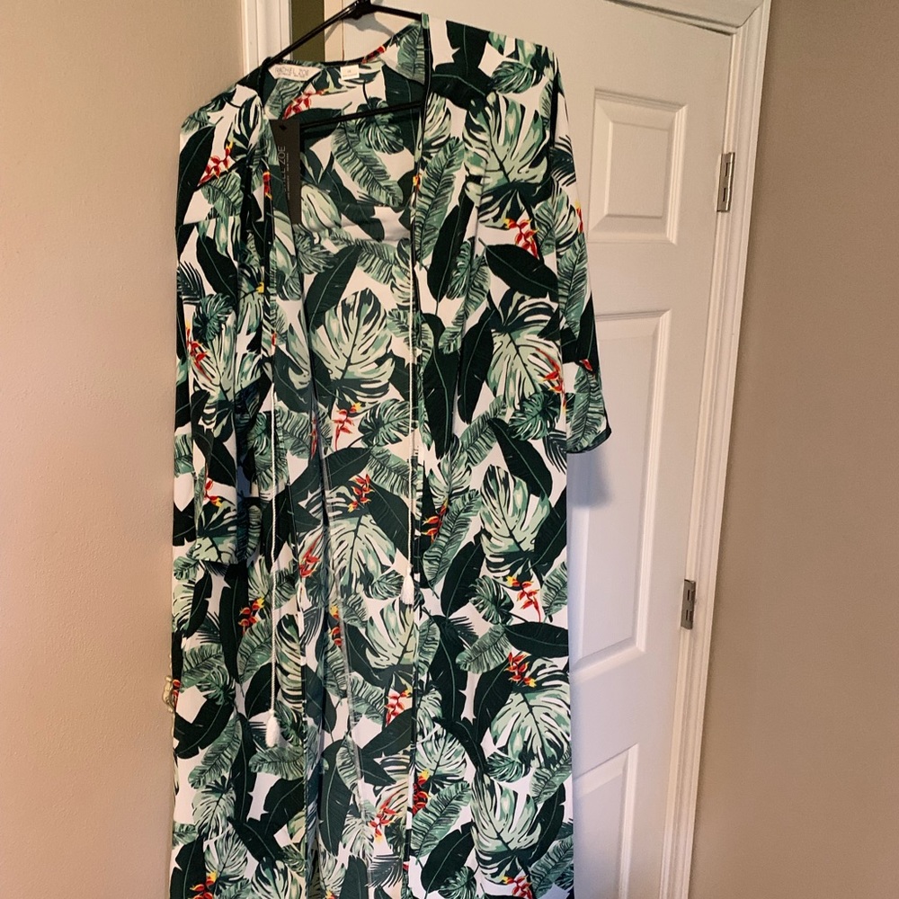 Rachel Zoe palm print duster